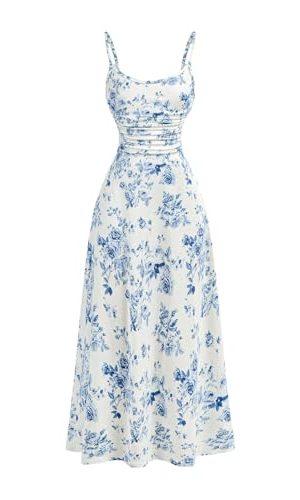 Girl's Floral Maxi Dresses Spaghetti Strap Spring Summer Dress Long Cami Dress Sundress