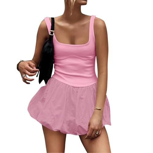Women's Folds Vest Dress - Patchwork Slim High Waist Beach Party