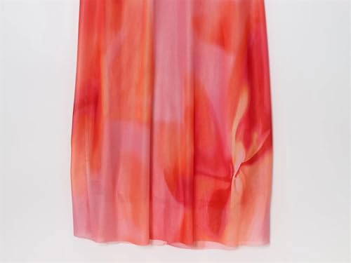 Women's Scarf Dress - V Neck Halter Tie Dye Mesh Long