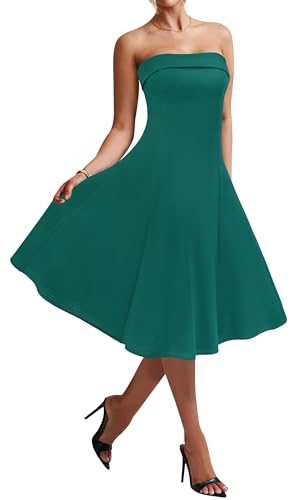 Womens Cocktail Dress Strapless Tube Formal Wedding Guest Prom Party Dress