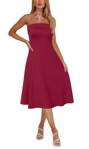 Womens Cocktail Dress Strapless Tube Formal Wedding Guest Prom Party Dress