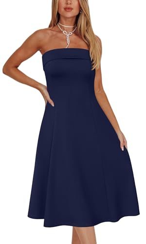 Womens Cocktail Dress Strapless Tube Formal Wedding Guest Prom Party Dress