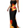 Women's Floral Sun Maxi Bodycon Dresse Summer Starfish Dress White