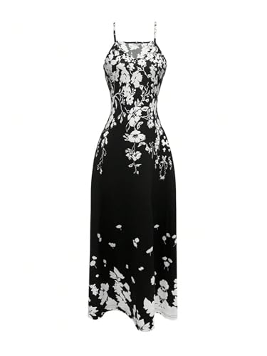 Women's Floral Print Sleeveless Cami Dress Cocktail Party Maxi Dresses