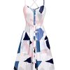 Women's Summer Casual Sundress Button Sleeveless Spaghetti Strap Dress
