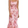 Women Summer Floral Mesh Wedding Guest Cocktail Spaghetti Strap Dress