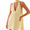 Women's Print Mini Dress Backless Large V-Neck Sleeveless Dresses