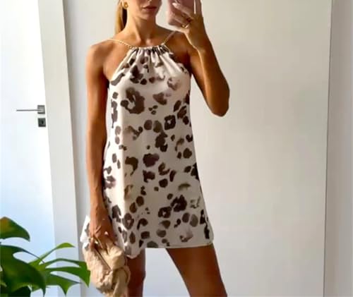 Women's Halter Short Dress - Irregular Back Straps Loose Street