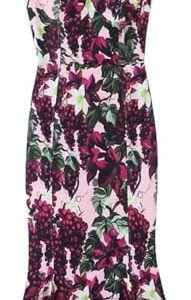Women's Floral Print Dress with Heart Shaped Collar Slim Fit Straps Side Zipper Long Maxi Skirt