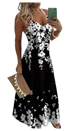 Women's Floral Print Sleeveless Cami Dress Cocktail Party Maxi Dresses