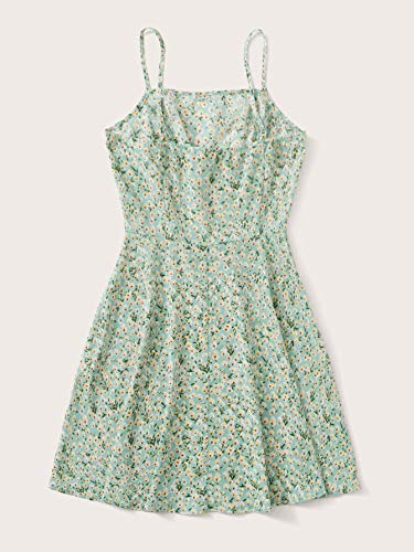 Women's Ditsy Floral High Waist Cami Short A Line Dress