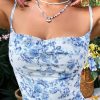 Women's Summer Spaghetti Strap Cowl Neck Satin Mini Tropical Dress