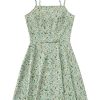Women's Ditsy Floral High Waist Cami Short A Line Dress