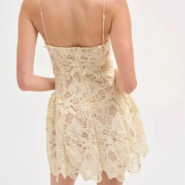 Women's Lace Spaghetti Straps Mini Dress Club Party Robe