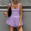 Women's Folds Vest Dress - Patchwork Slim High Waist Beach Party
