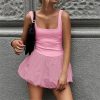 Women's Folds Vest Dress - Patchwork Slim High Waist Beach Party